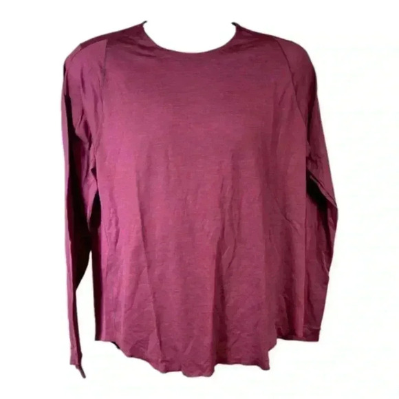Lululemon Reversible Long Sleeve Crewneck Shirt Top Red Burgundy Men's Large - Picture 1 of 3